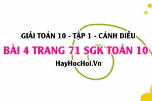 Giải bài 4 trang 71 Toán 10 Tập 1 SGK Cánh Diều